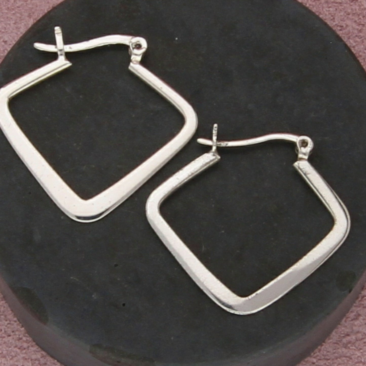 sterling silver v-shaped snap-post hoop earrings