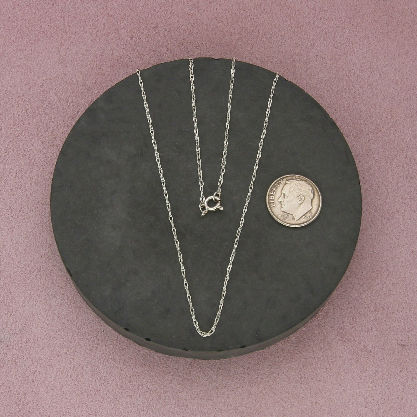 sterling silver 1mm prince of wales chain necklace size 19in