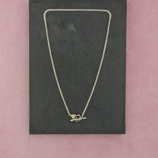 ann king sterling silver & 18k gold double cable toggle necklace size 18in