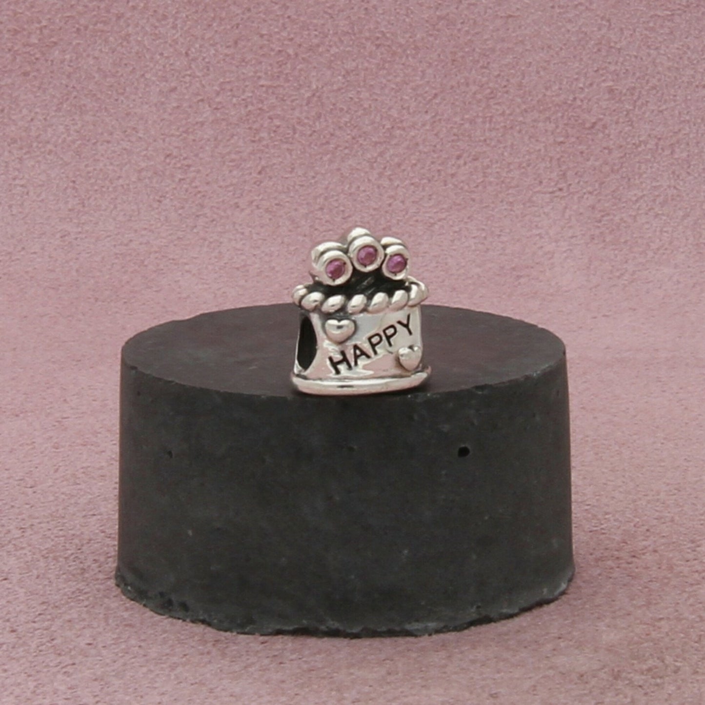 chamilia sterling silver pink cz happy birthday cake bead charm pendant