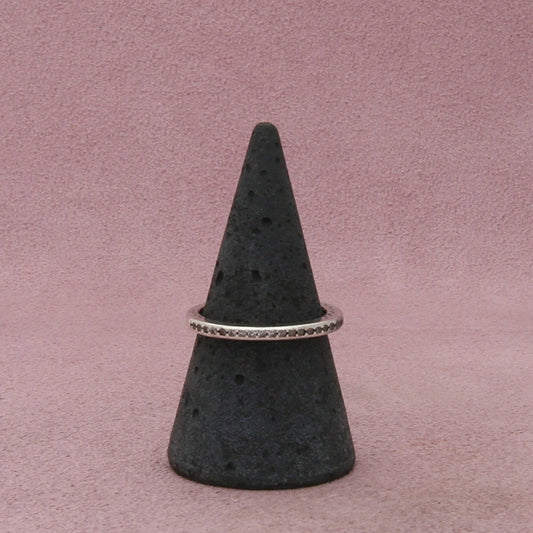 sterling silver dainty cz stack band ring size 7.5