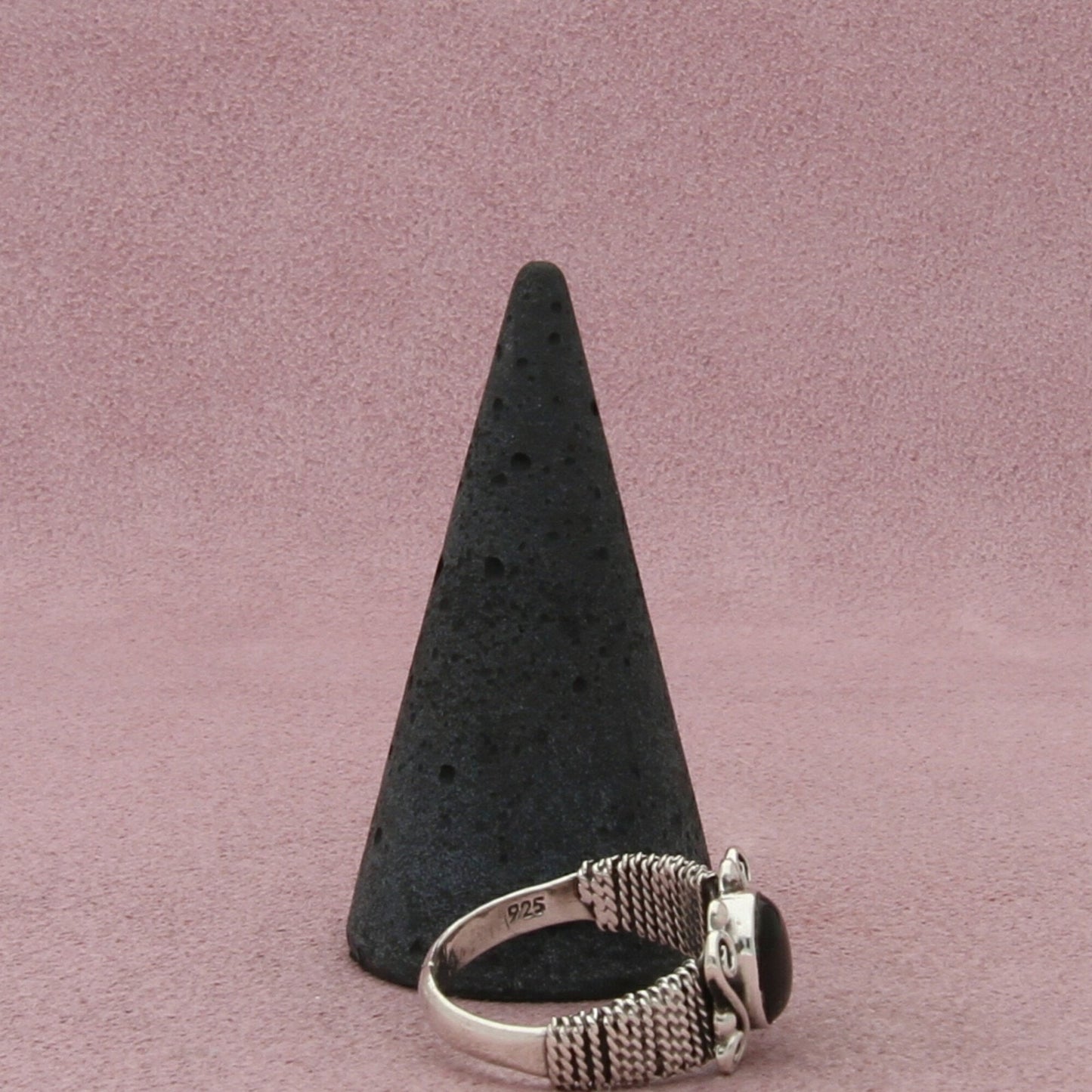 sterling silver vintage black onyx wrapped ring size 7.75