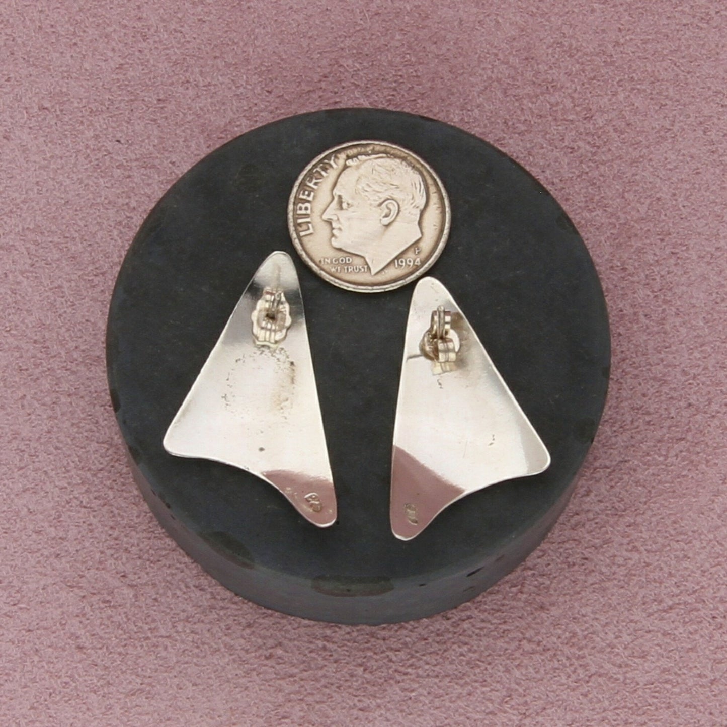 sterling silver vintage modernist post earrings