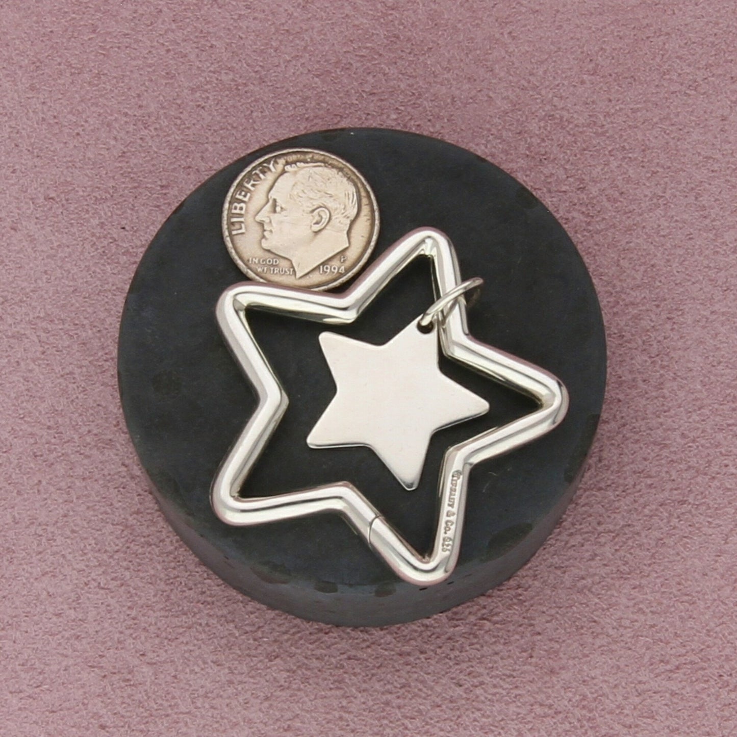tiffany & co sterling silver star charm key chain key ring