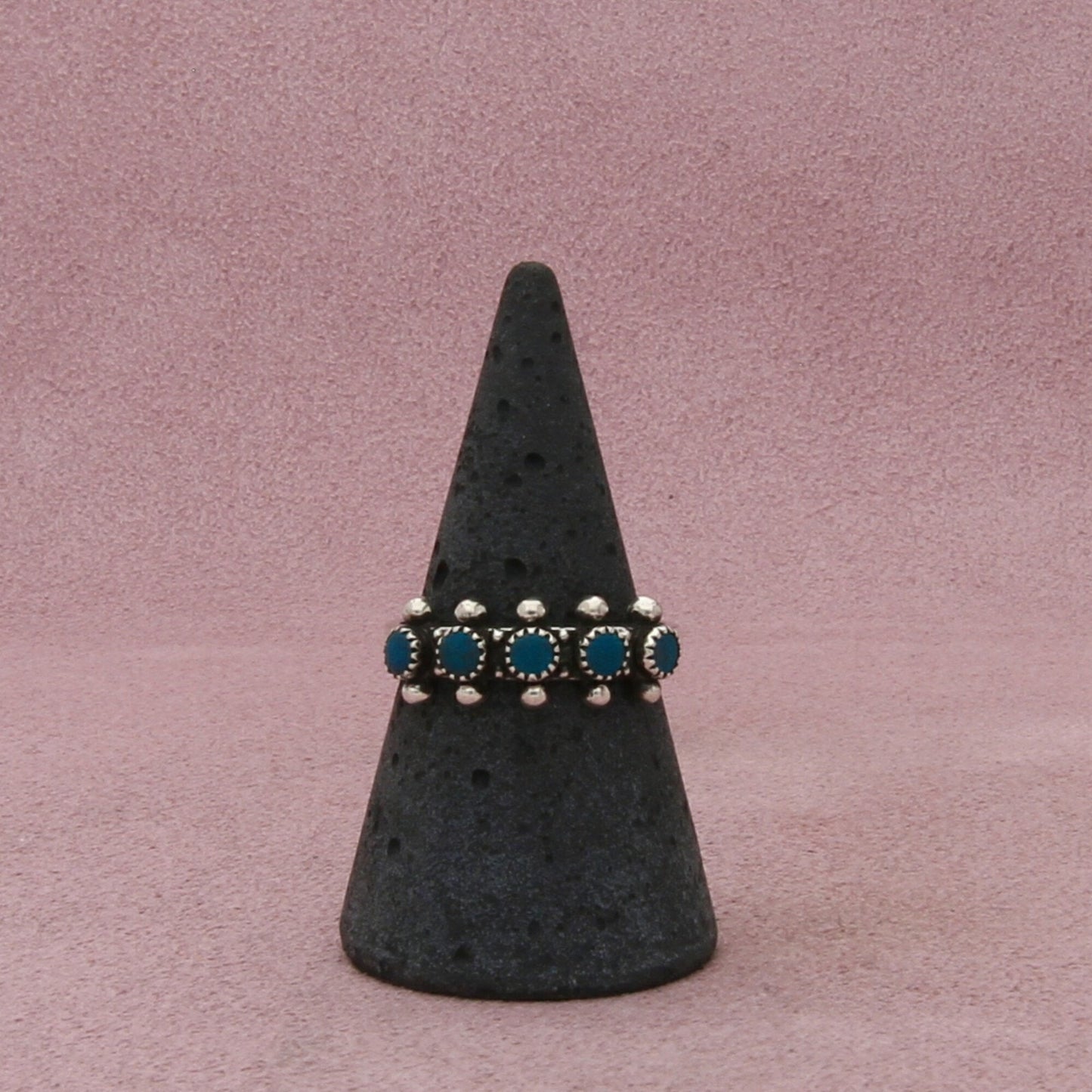sterling silver southwestern beaded turquoise ring size 8.5