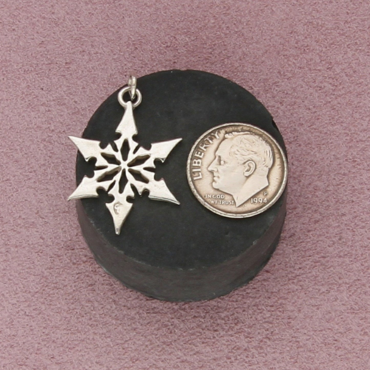 sterling silver vintage christmas snowflake charm pendant