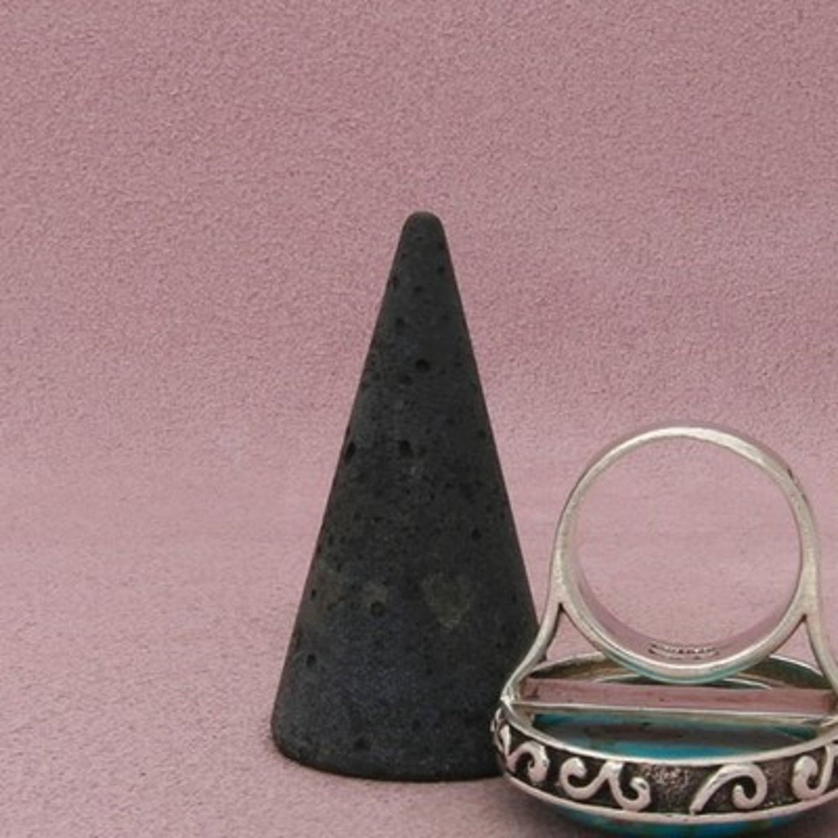 Barse Sterling Silver Chunky Oval Turquoise Scroll Bezel Ring Size 9