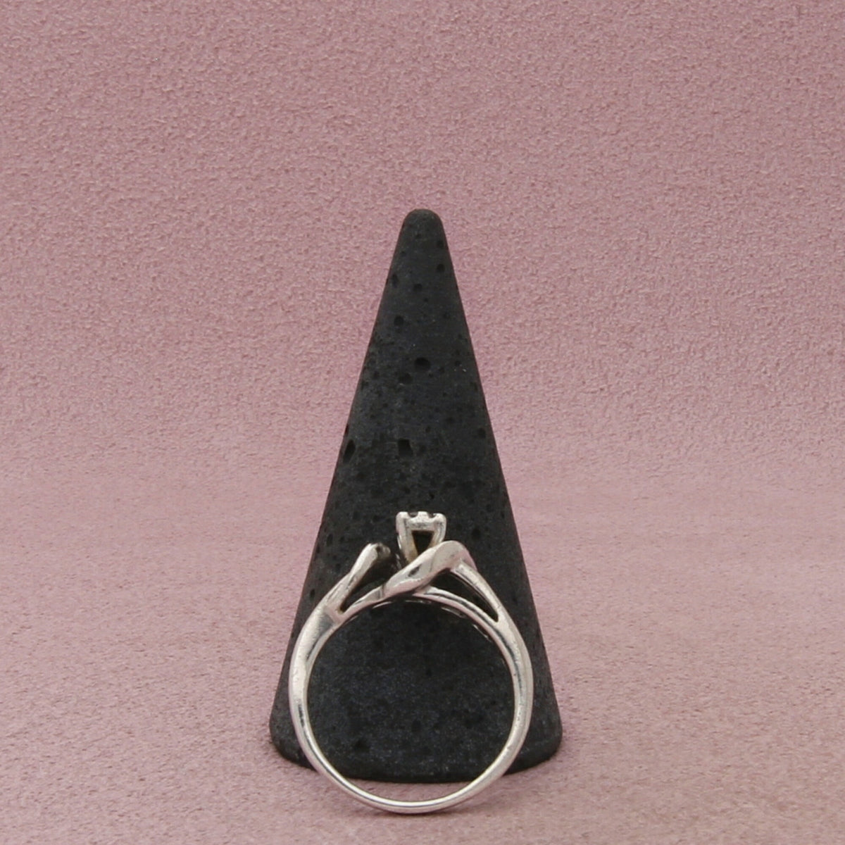 Zales Sterling Silver Diamond Round Swirl Ring Size 6.75