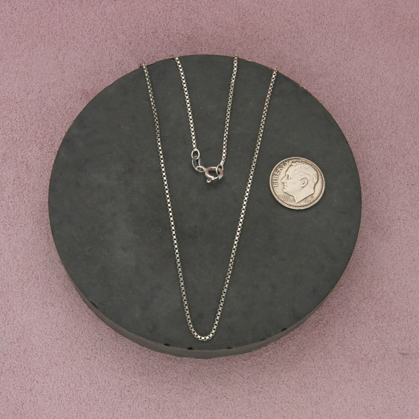 sterling silver 1mm box chain necklace size 21.25in