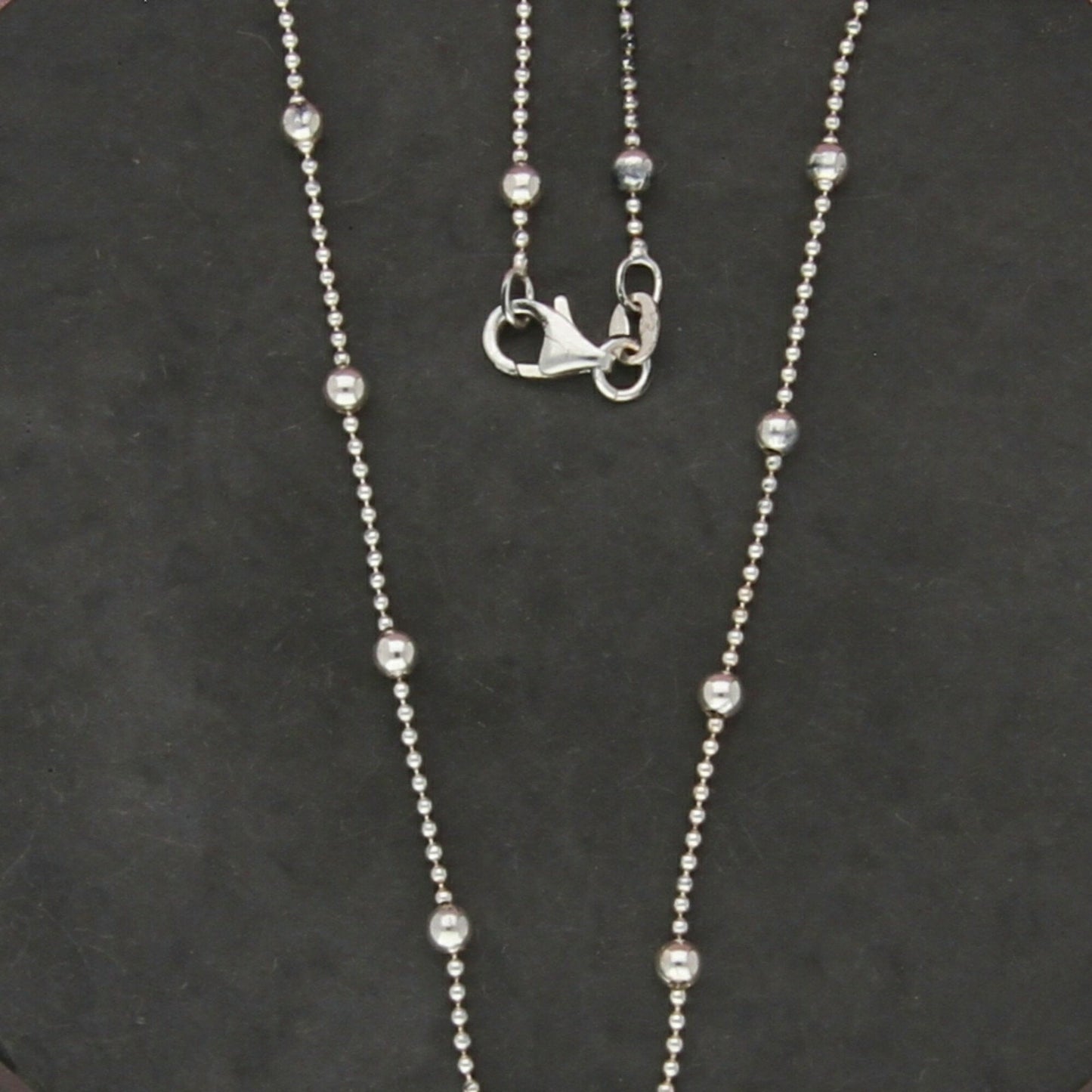 sterling silver italy saturn bead chain necklace size 17in