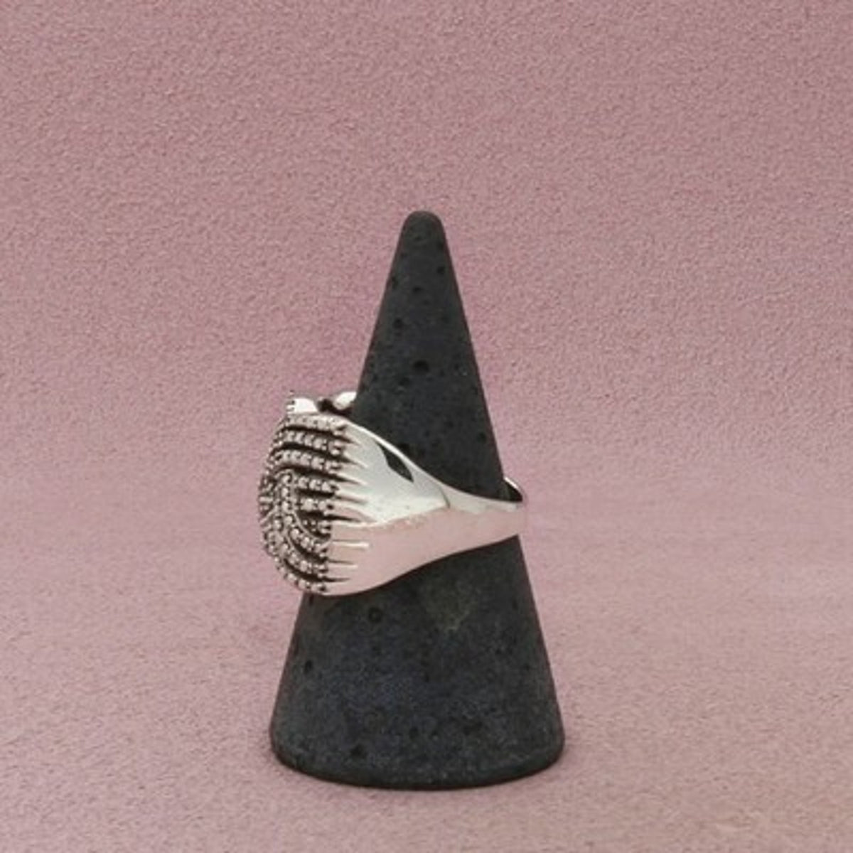 Chuck Clemency Sterling Silver Diamond Interwoven Openwork Ring Size 9.25