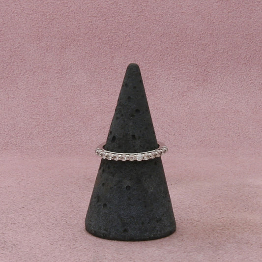 sterling silver dainty cz stack ring size 6