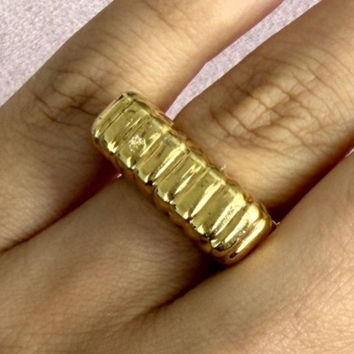 Ivi Los Angeles Sterling Silver 18K Gold Plate Gaia Signet Ring 5