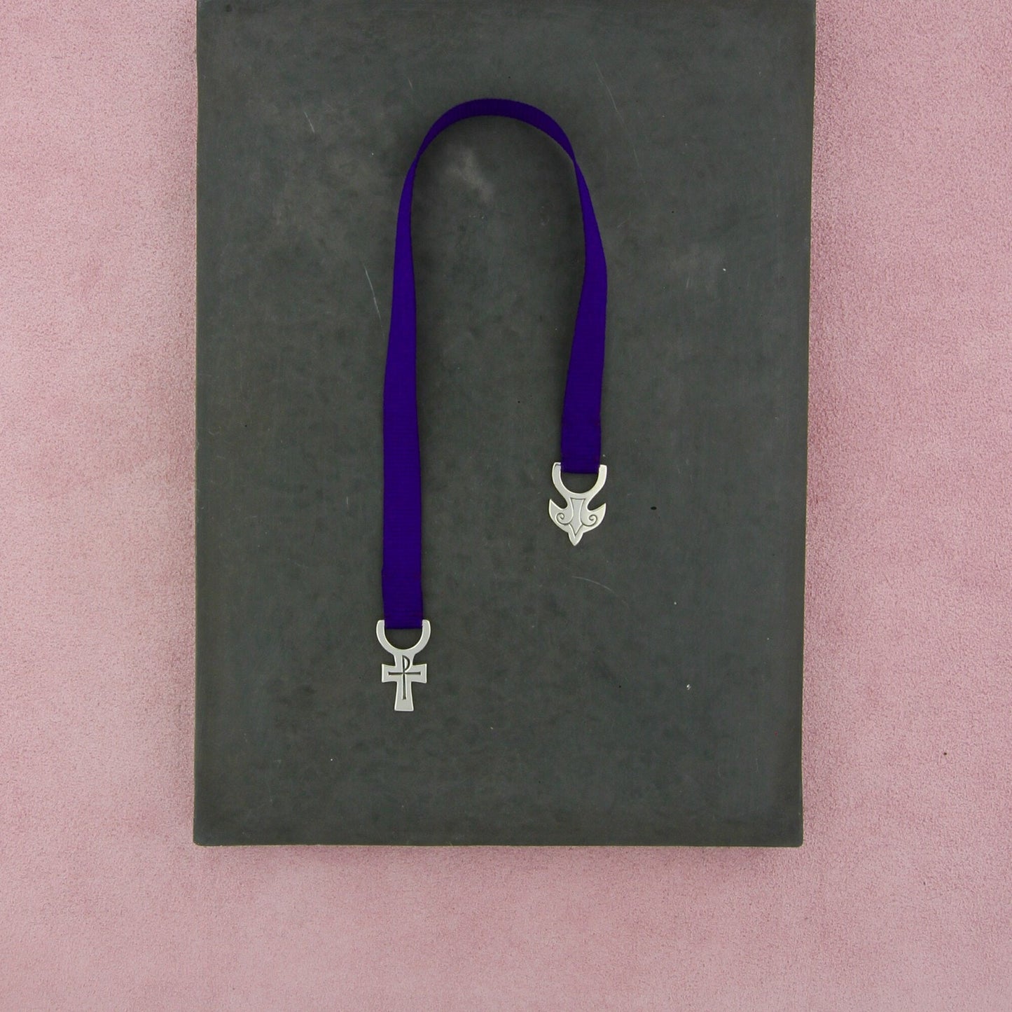 james avery sterling silver purple dove and cross ribbon bookmark