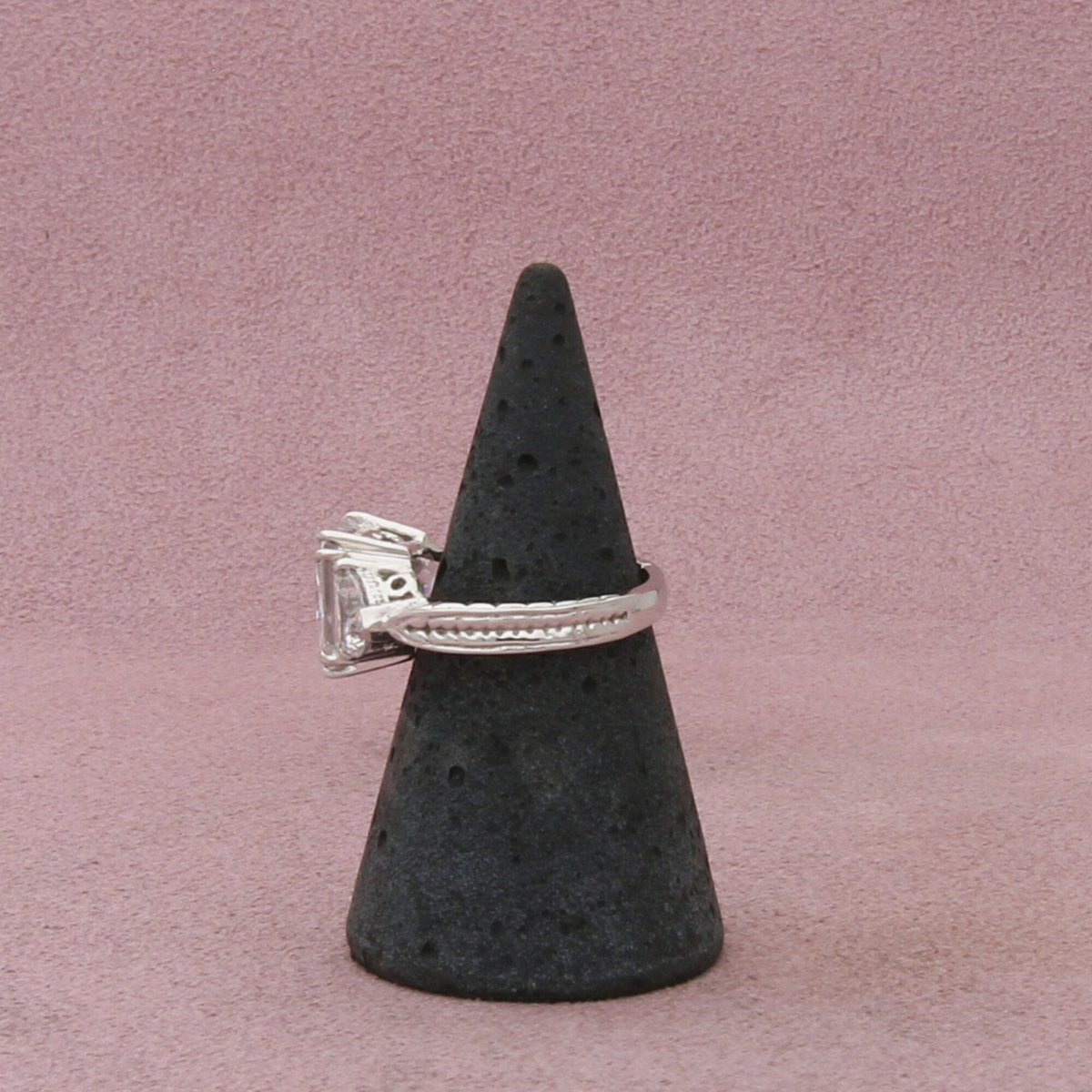sterling silver cushion-cut cz engagement ring size 6