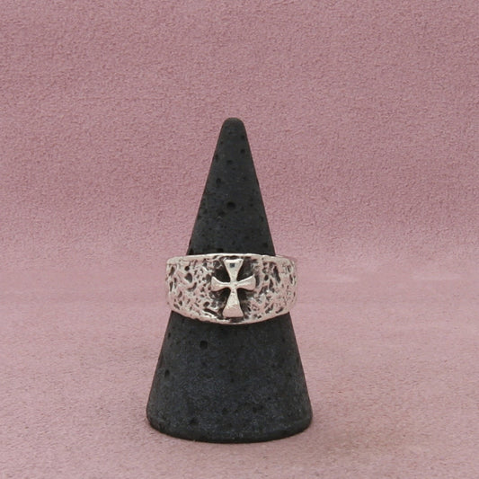 james avery sterling silver retired hammered cross band ring size 8