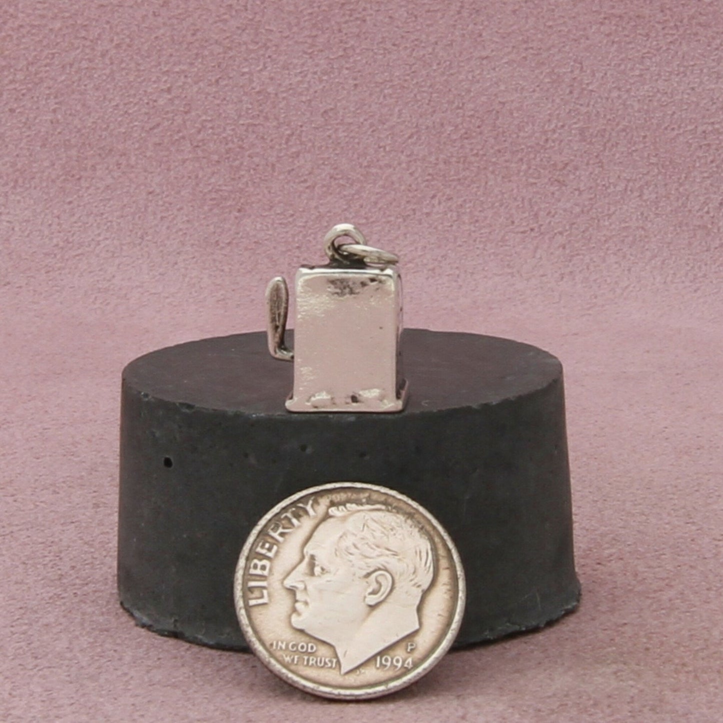 sterling silver vintage 3d slot machine charm pendant