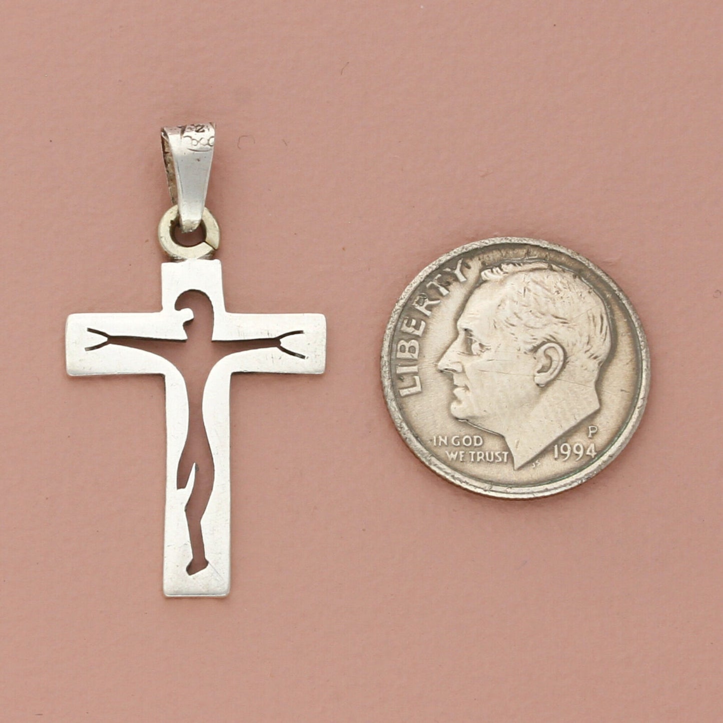 taxco mexico sterling silver vintage crucifix cross pendant