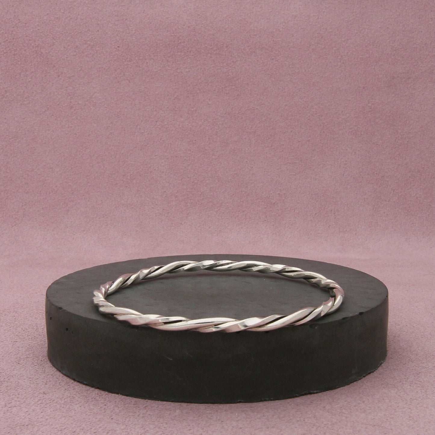 sterling silver vintage twisted stack bangle bracelet size 7.5in