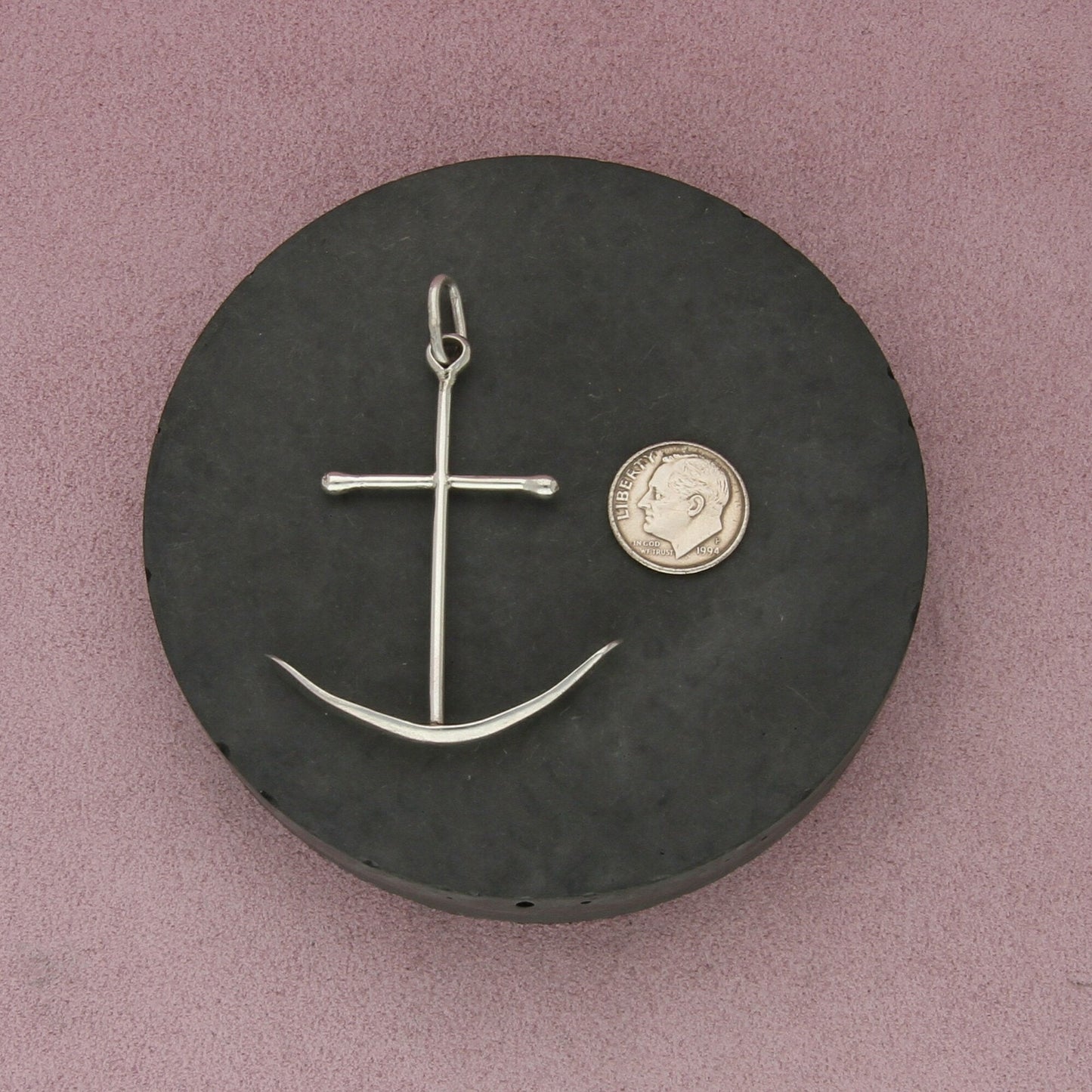 sterling silver vintage nautical anchor pendant