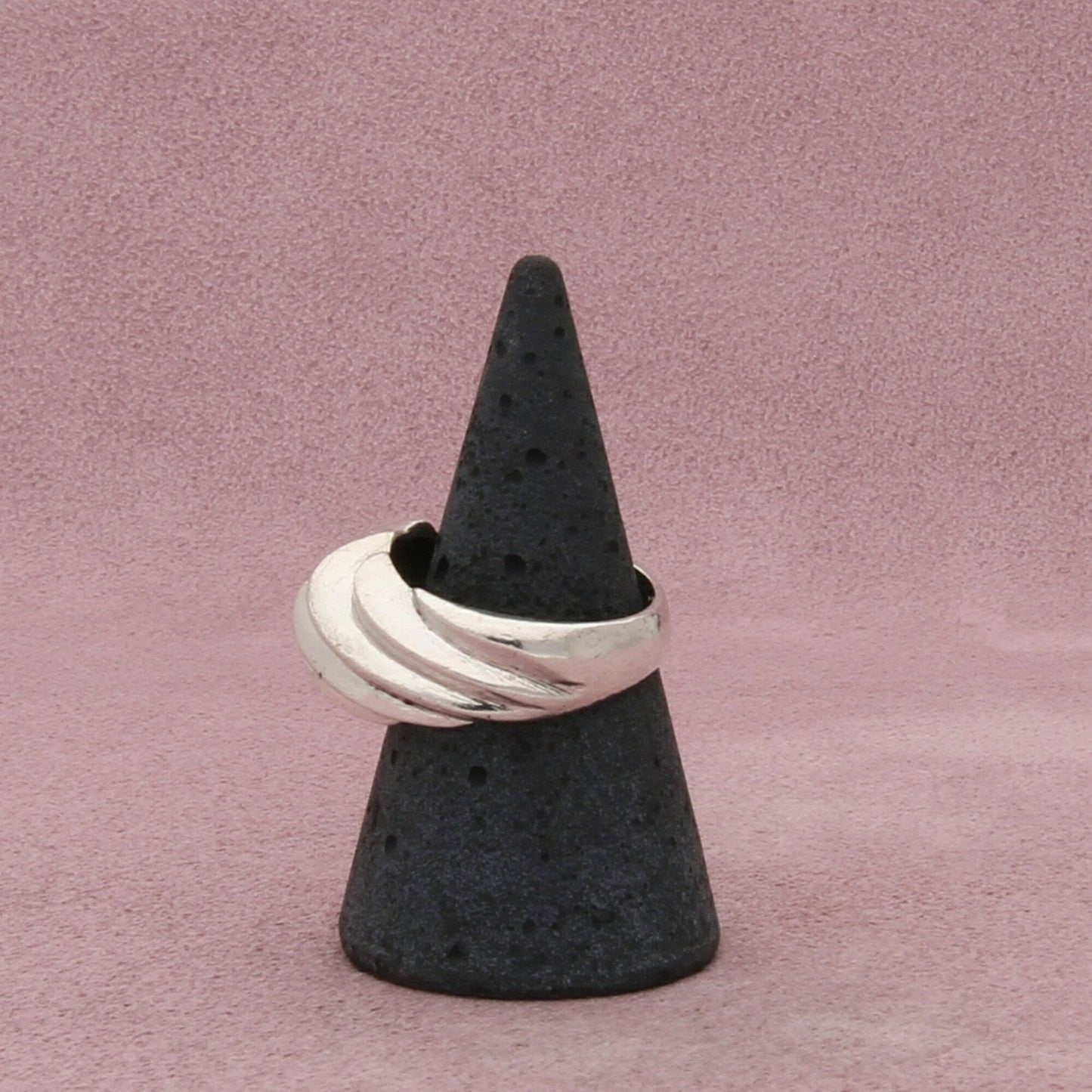 sterling silver vintage scalloped dome ring size 8