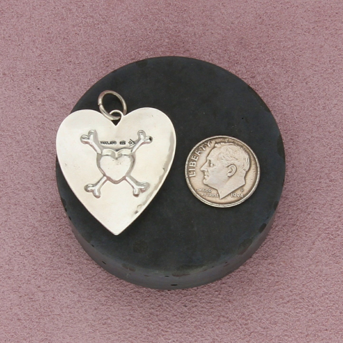 silpada sterling silver bad to the bone heart dog tag s2125 pendant