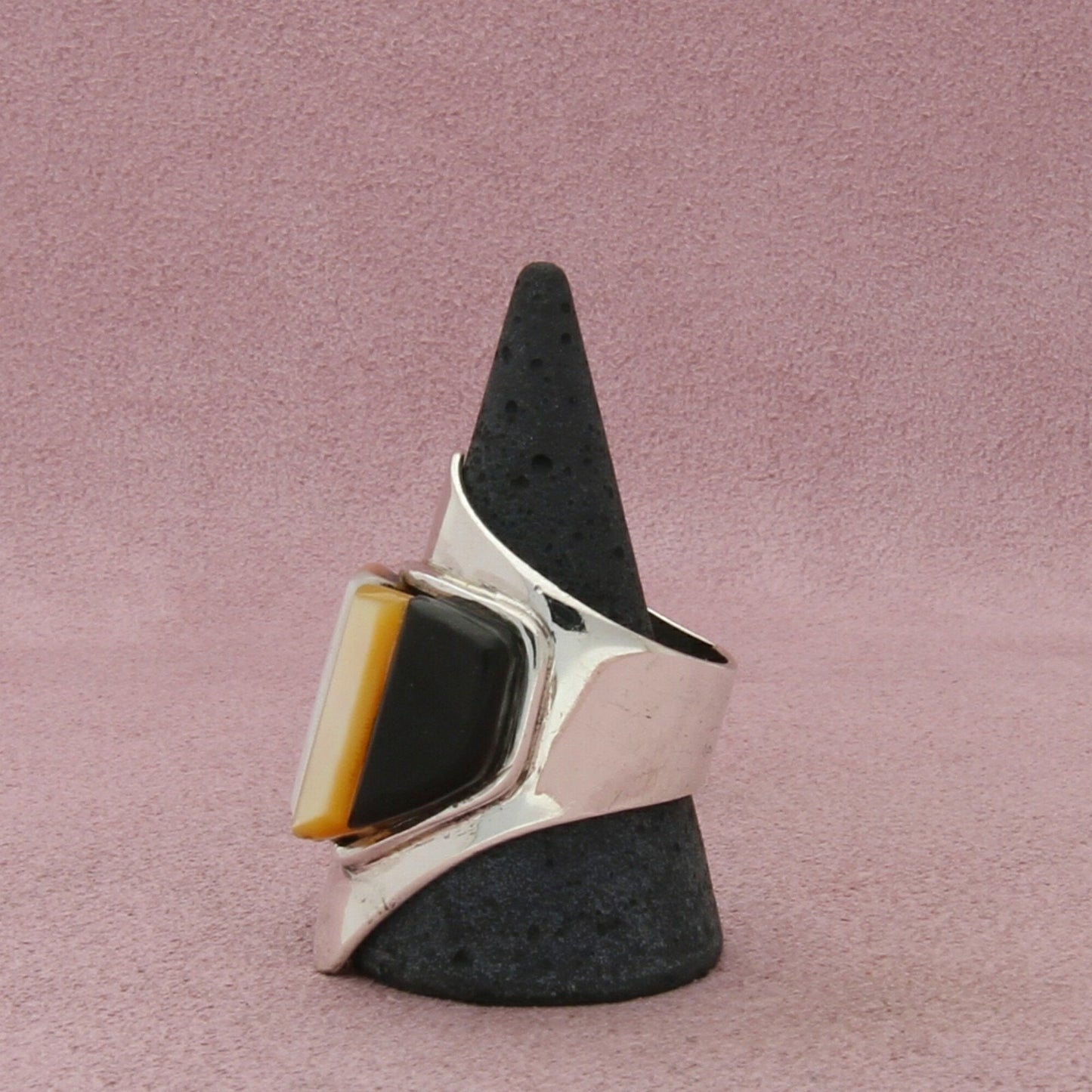 navajo sterling silver mens vintage turquoise onyx spiny oyster ring size 12