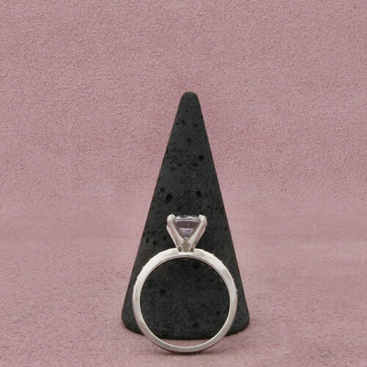 Danbury Mint Sterling Silver Cz Engagement Round-Cut Solitaire Ring Size 7