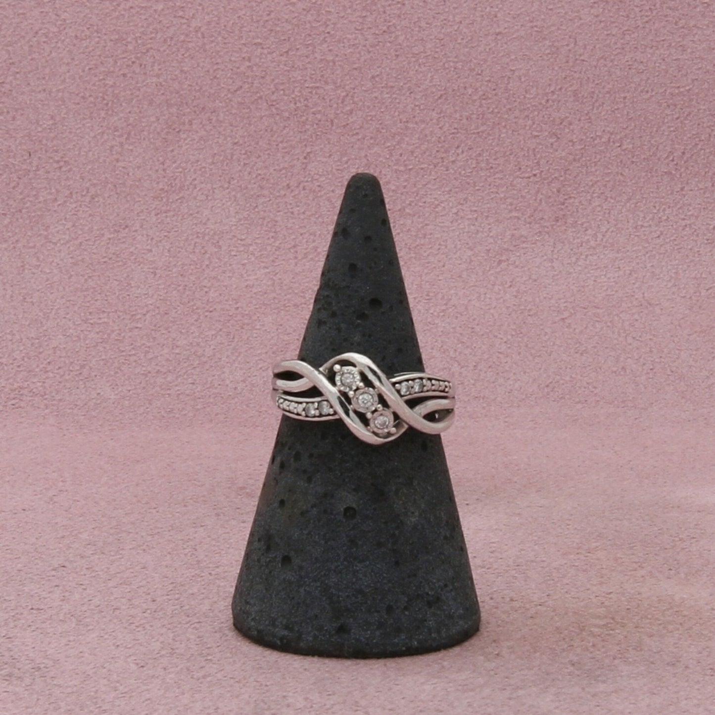 sterling silver diamond accent crossover promise ring size 5.75