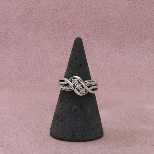 sterling silver diamond accent crossover promise ring size 5.75