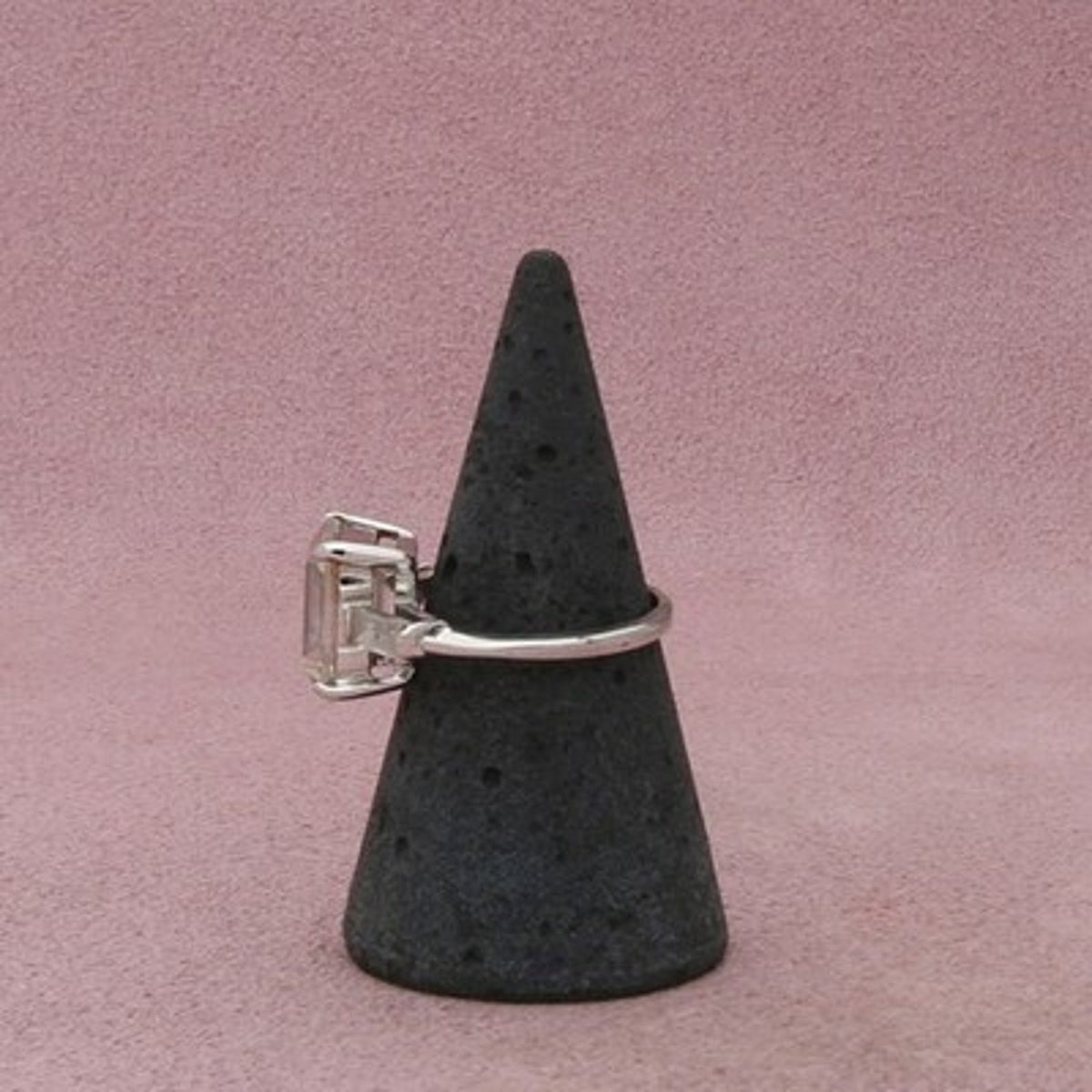 Joseph Esposito Sterling Silver Clear Cz Engagement Ring Size 6.5