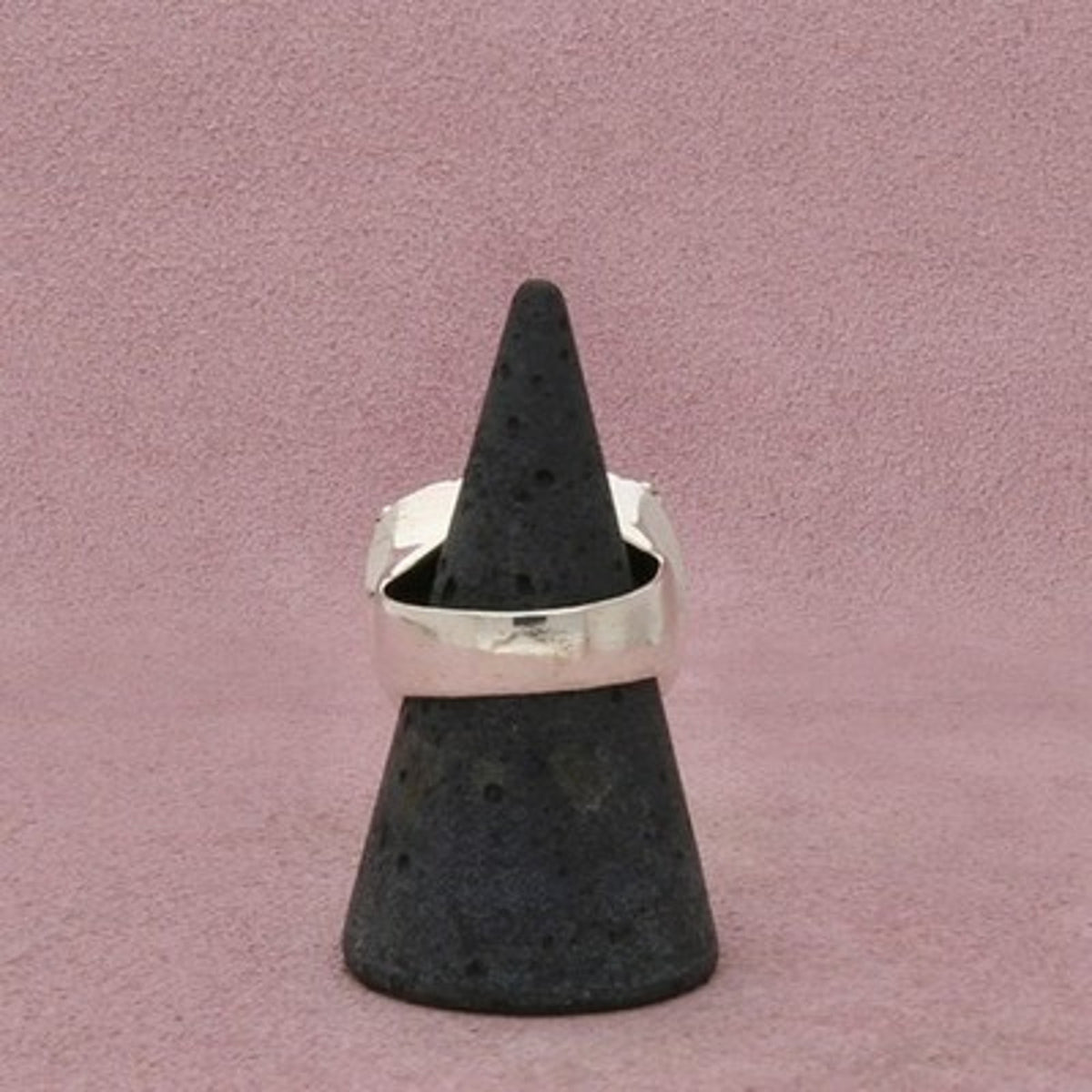 Sterling Silver Vintage Hammered Chunky Framed Square Face Ring Size 8.75