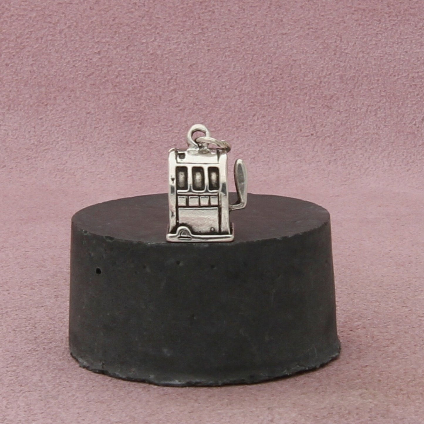 sterling silver vintage 3d slot machine charm pendant