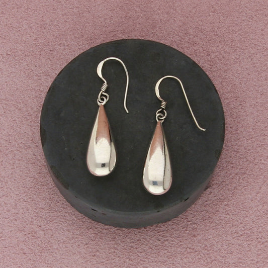 sterling silver vintage puffy drop dangle earrings