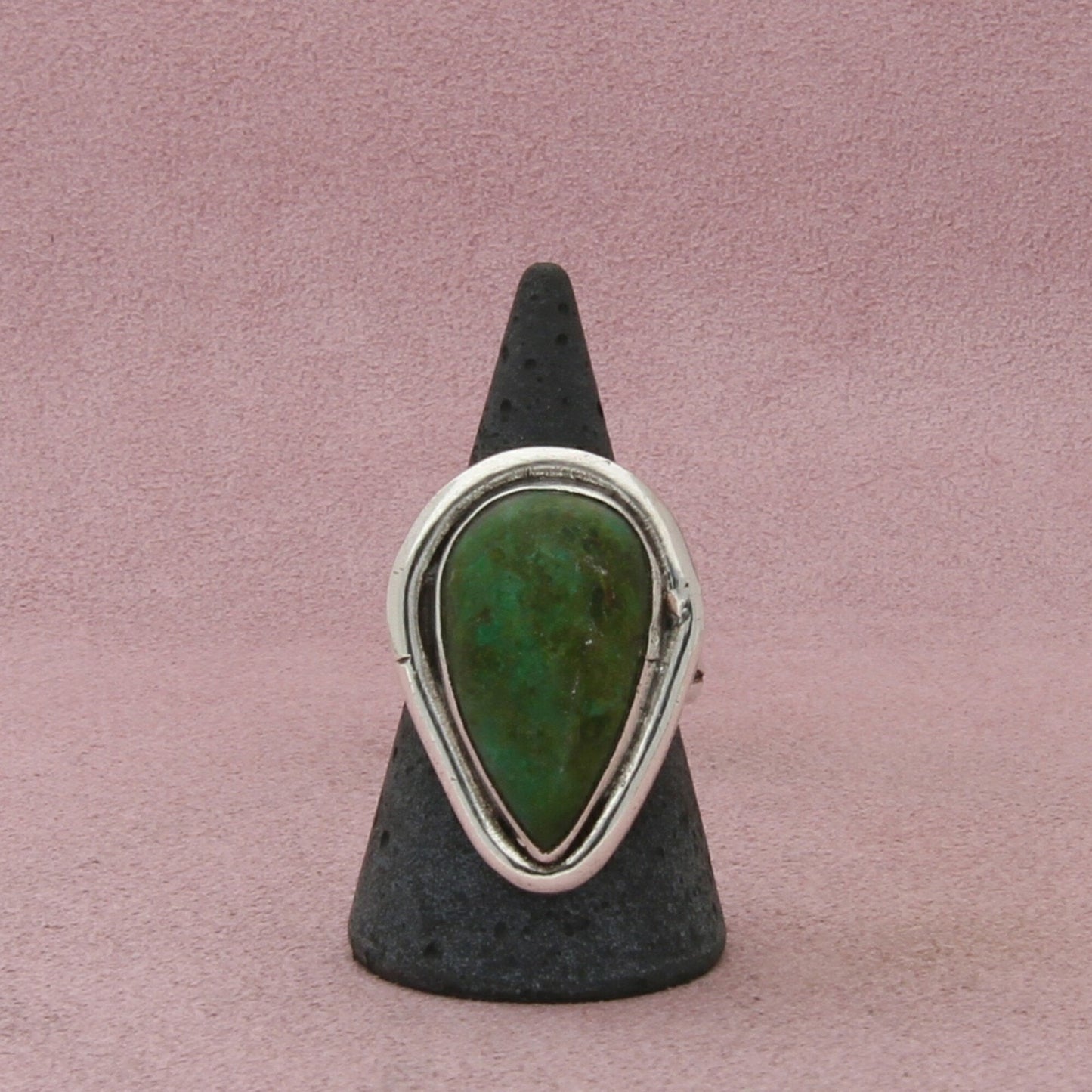 navajo sterling silver vintage turquoise tear drop ring size 10