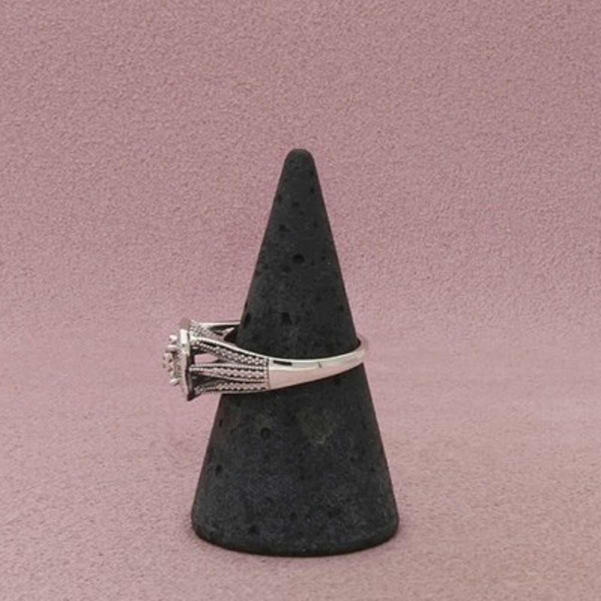 Zales Sterling Silver Diamond Rectangular Halo Engagement Ring Size 7