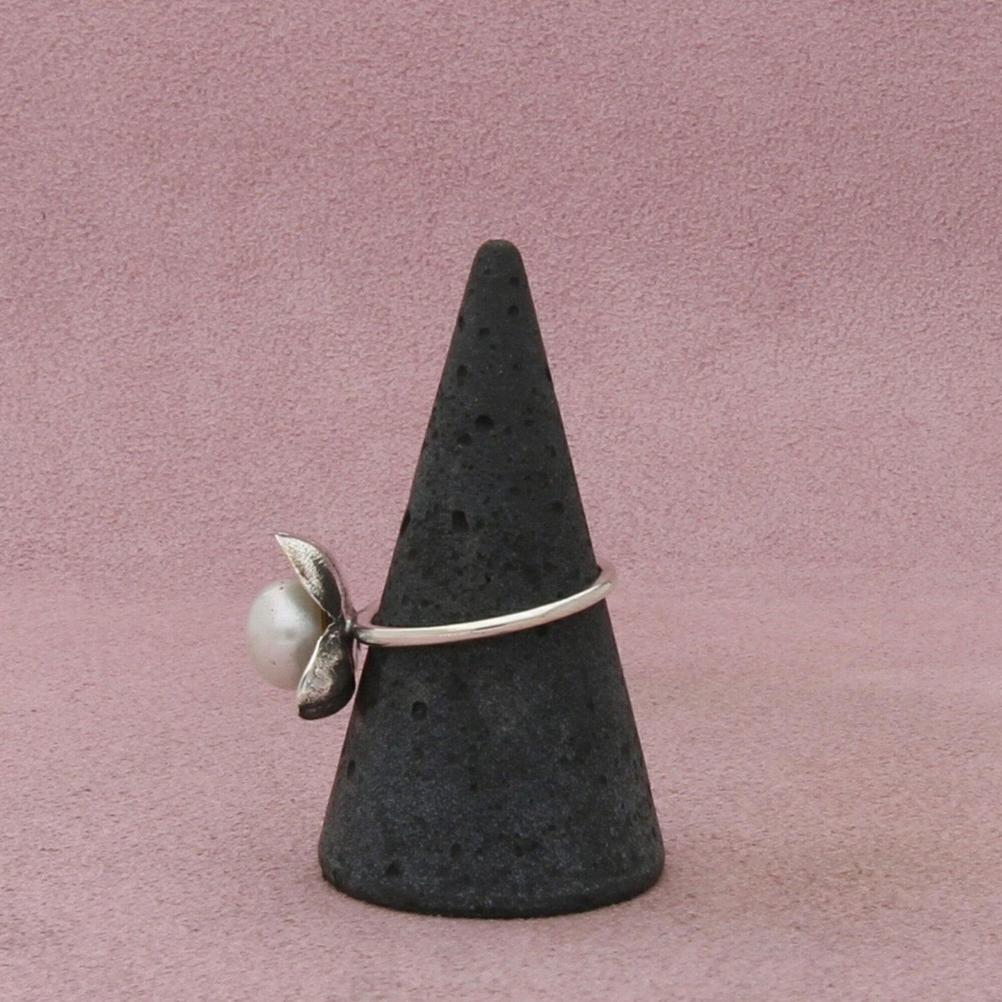 sterling silver vintage pearl flower ring size 7.5
