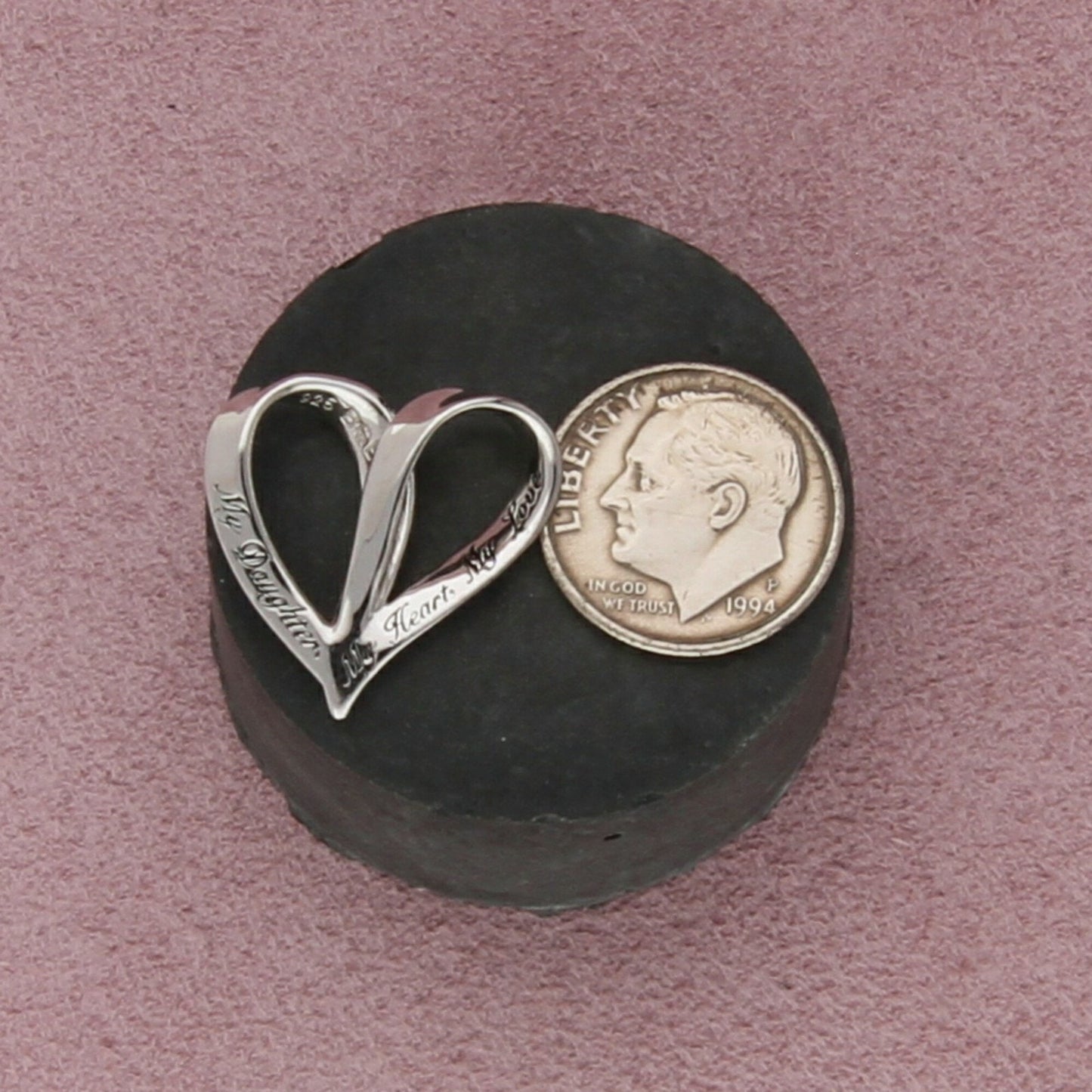 sterling silver diamond accent my daughter my heart pendant
