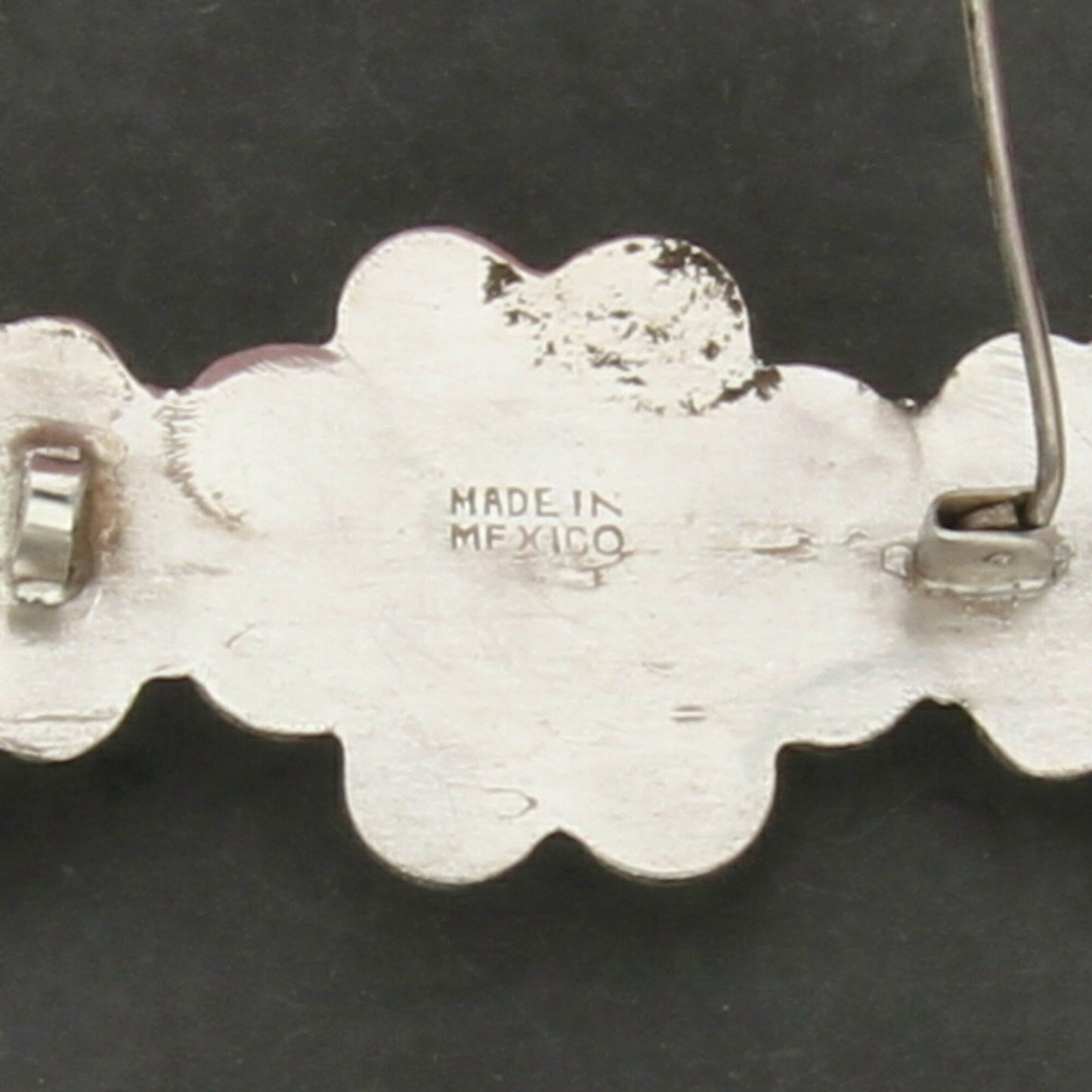 mexico sterling silver vintage 1940s beaded dome flowers brooch