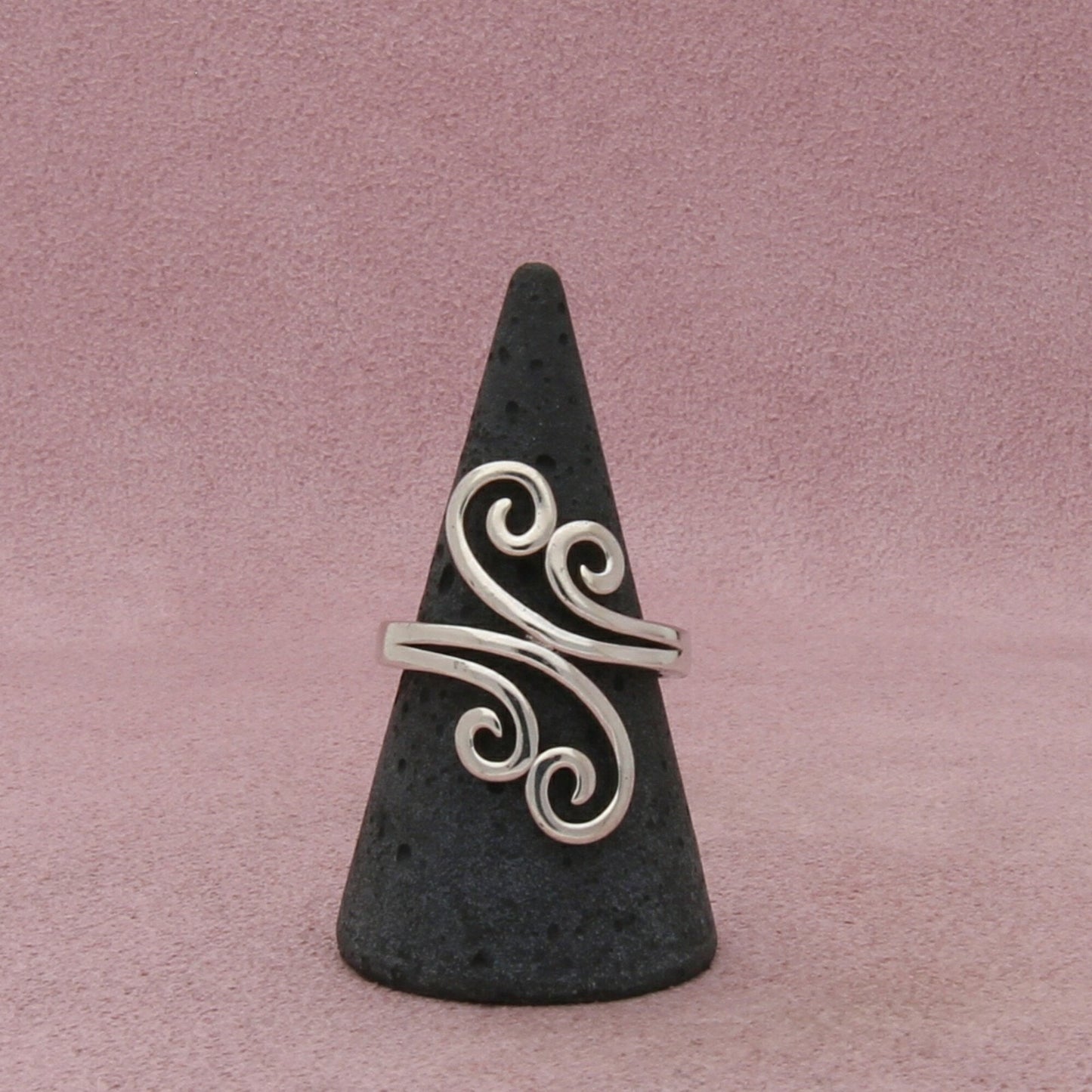 sterling silver elongated swirls ring size 8.5