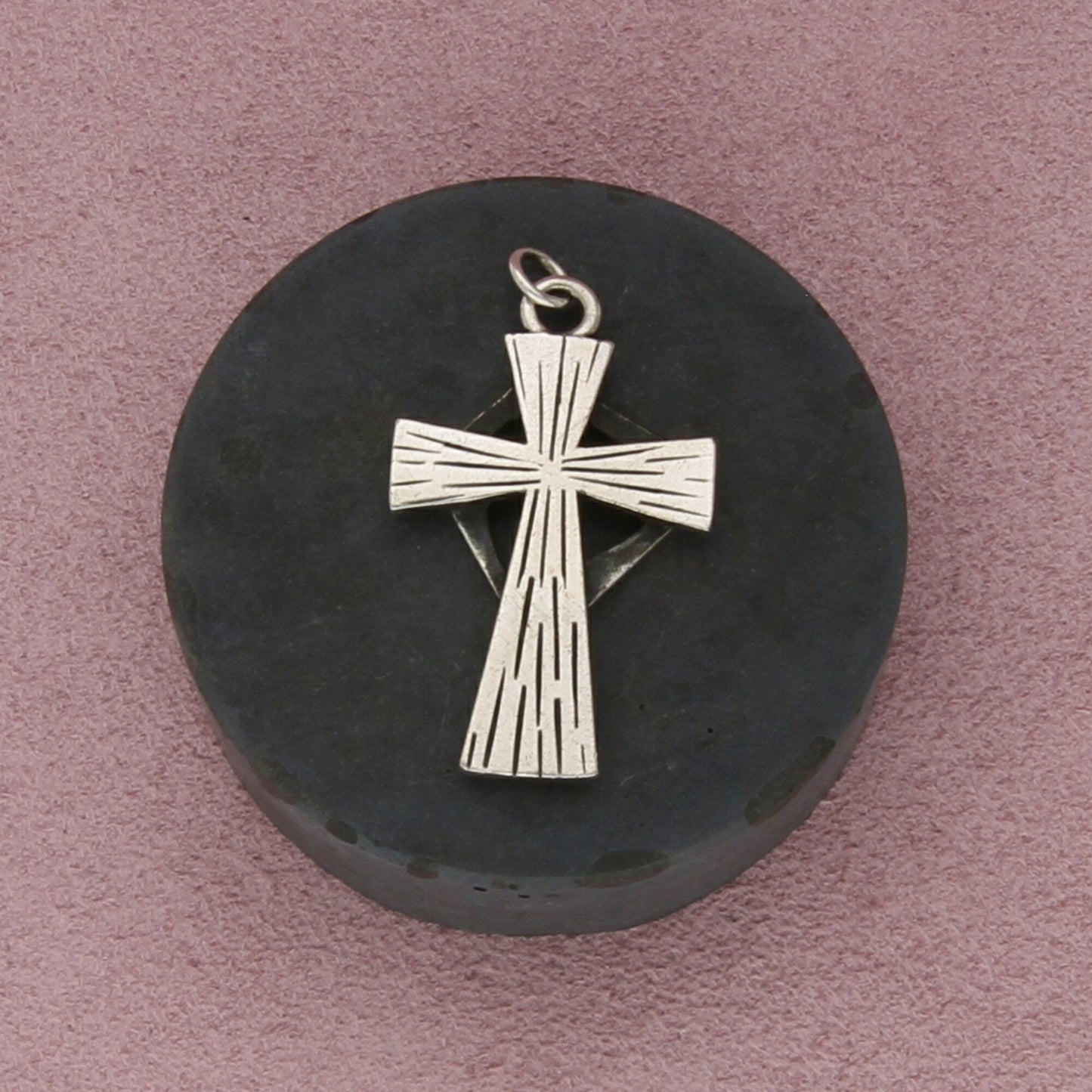 sterling silver vintage rustic cross pendant