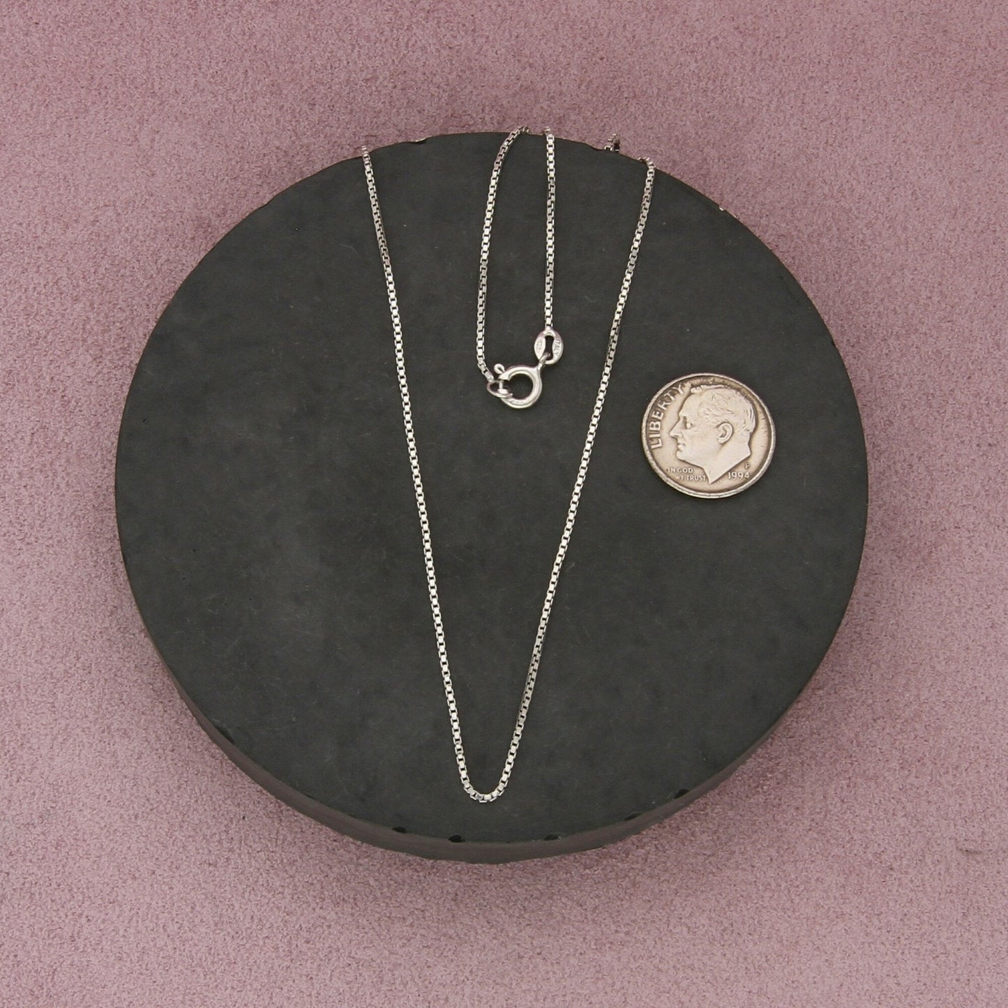 sterling silver italy 1mm box chain necklace size 24in