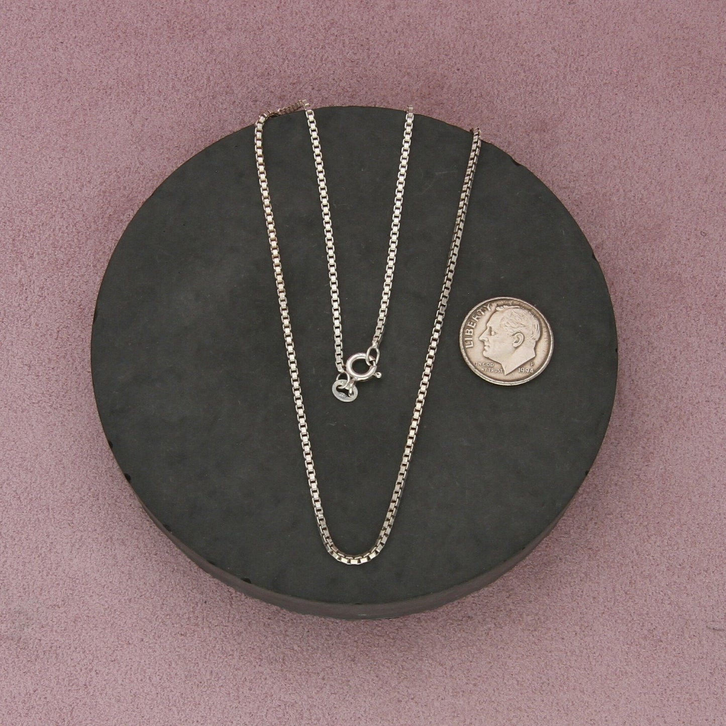 sterling silver italy 1mm box chain necklace size 16in