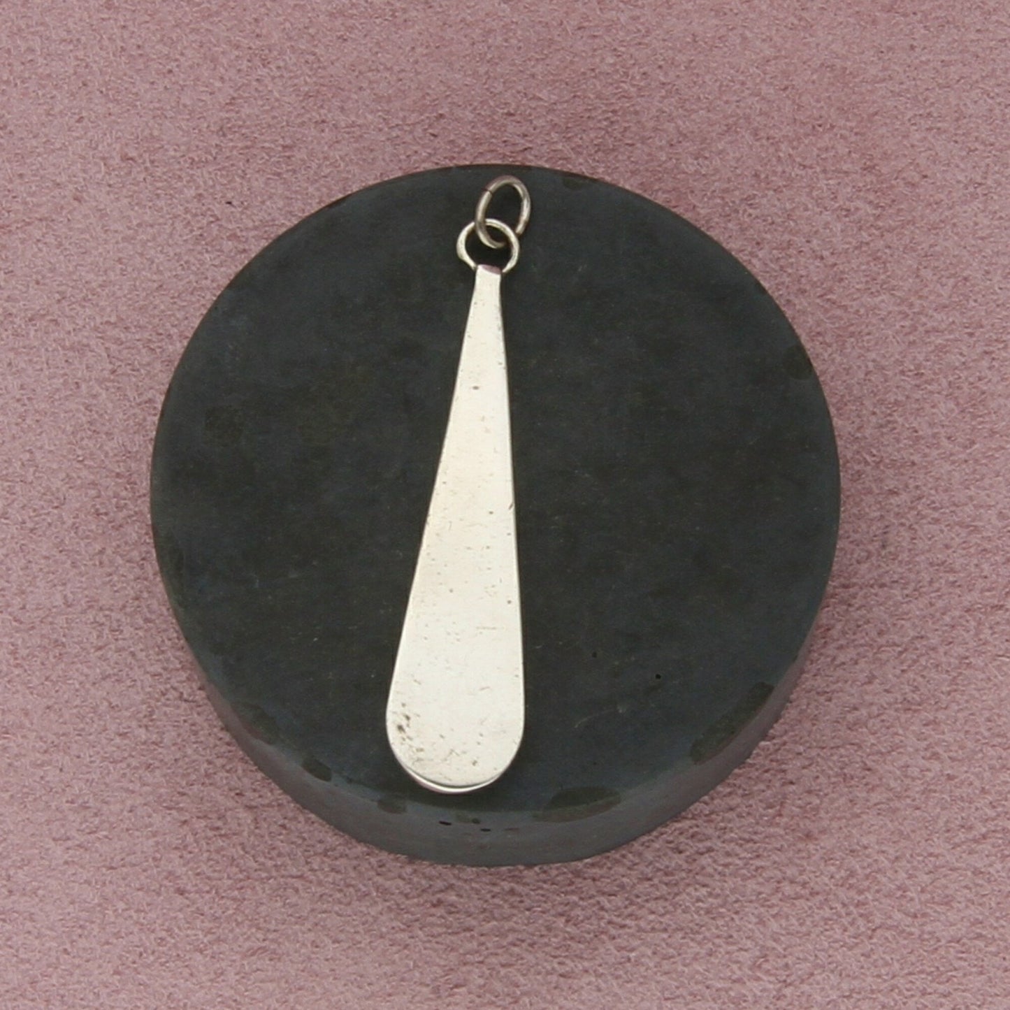 navajo sterling silver vintage mother of pearl elongated drop pendant