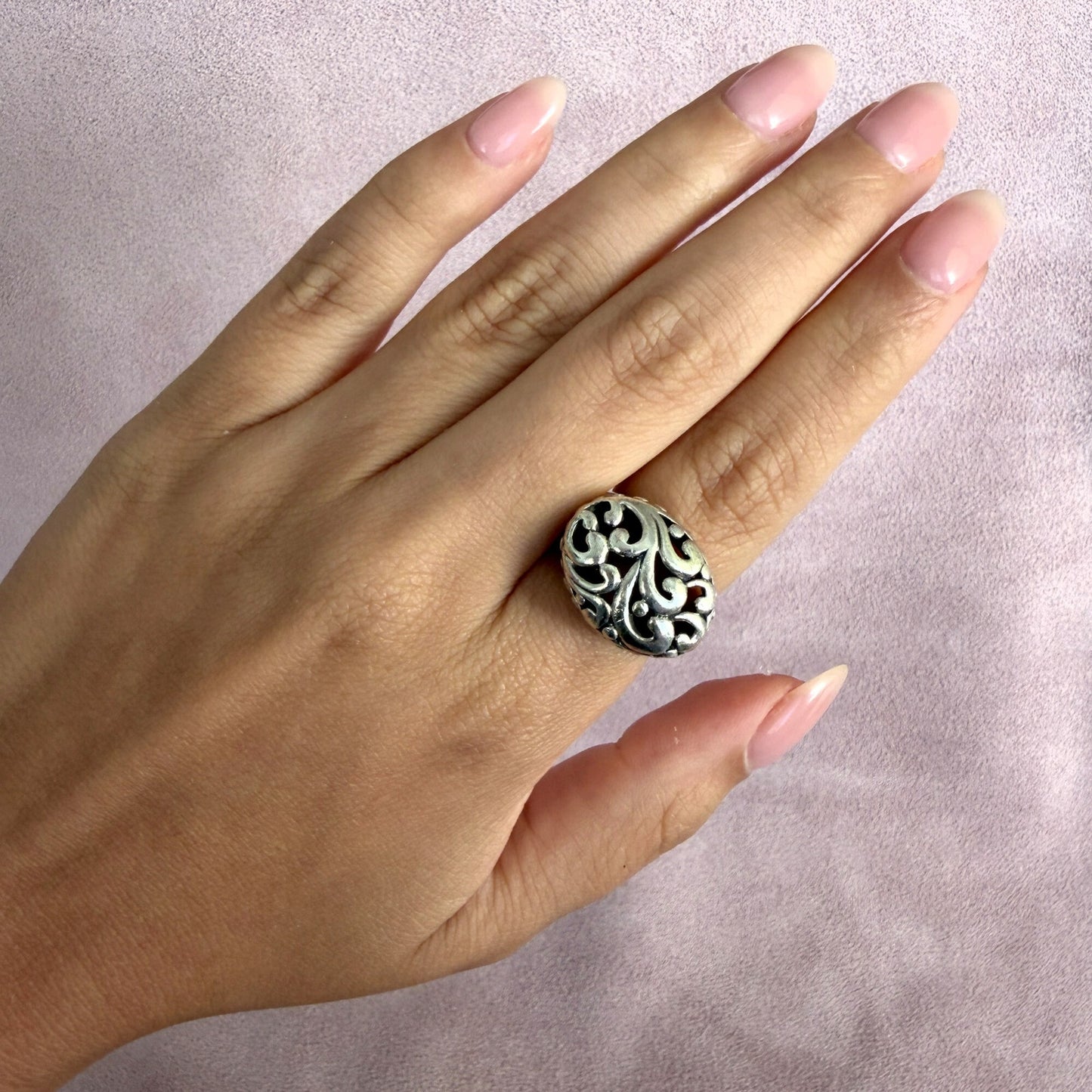 sterling silver chunky scroll ring size 6.75