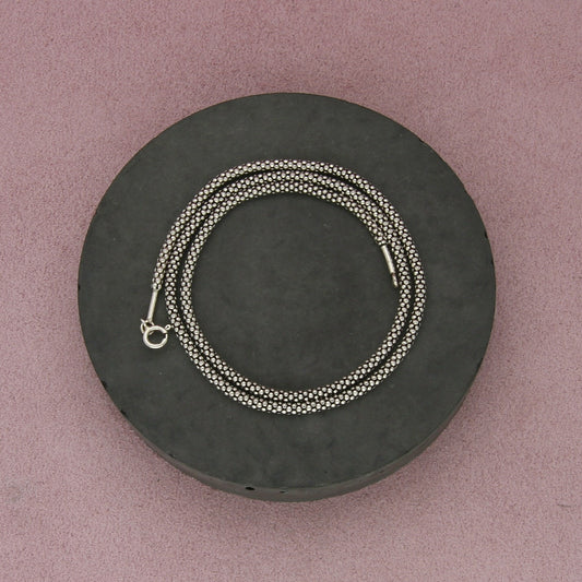 sterling silver 3mm popcorn chain necklace size 18in