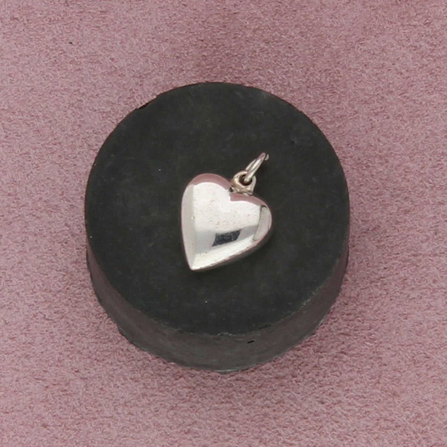 sterling silver vintage engravable puffy heart charm pendant