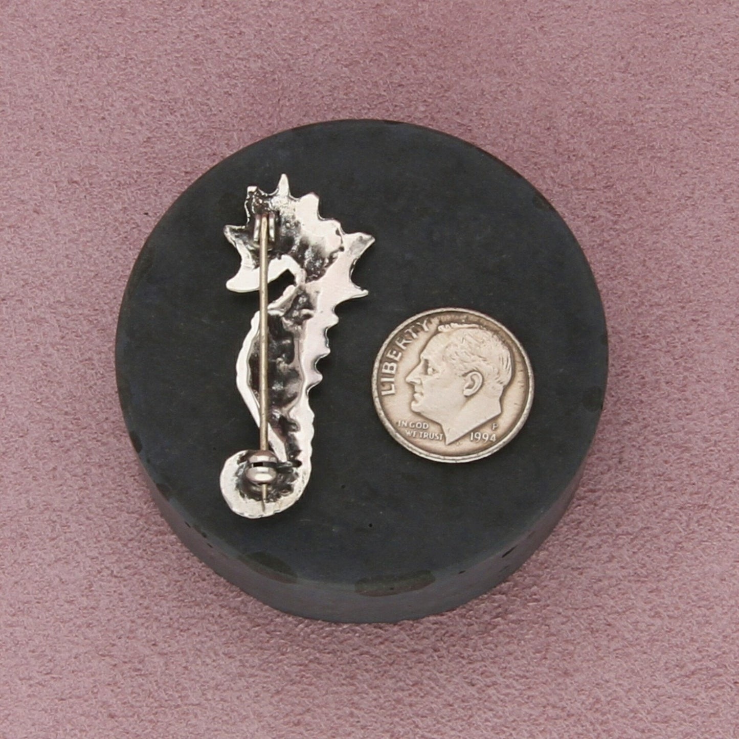 sterling silver vintage seahorse pin brooch