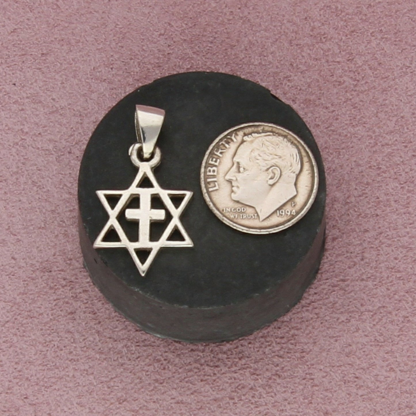 sterling silver star of david cross pendant
