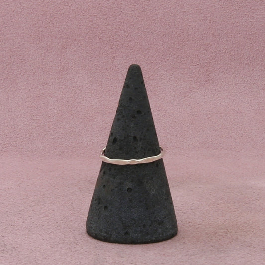 sterling silver edged stack band ring size 6.5